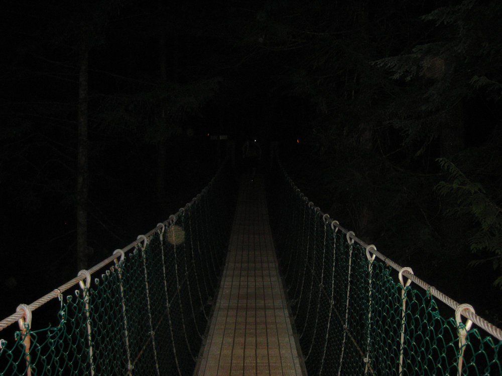 The first bridge on the Juan de Fuca in the dark.